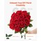Red Velvet Artificial Roses 60 Stems with Flexible Wire, Realistic 5-Layer Bloom